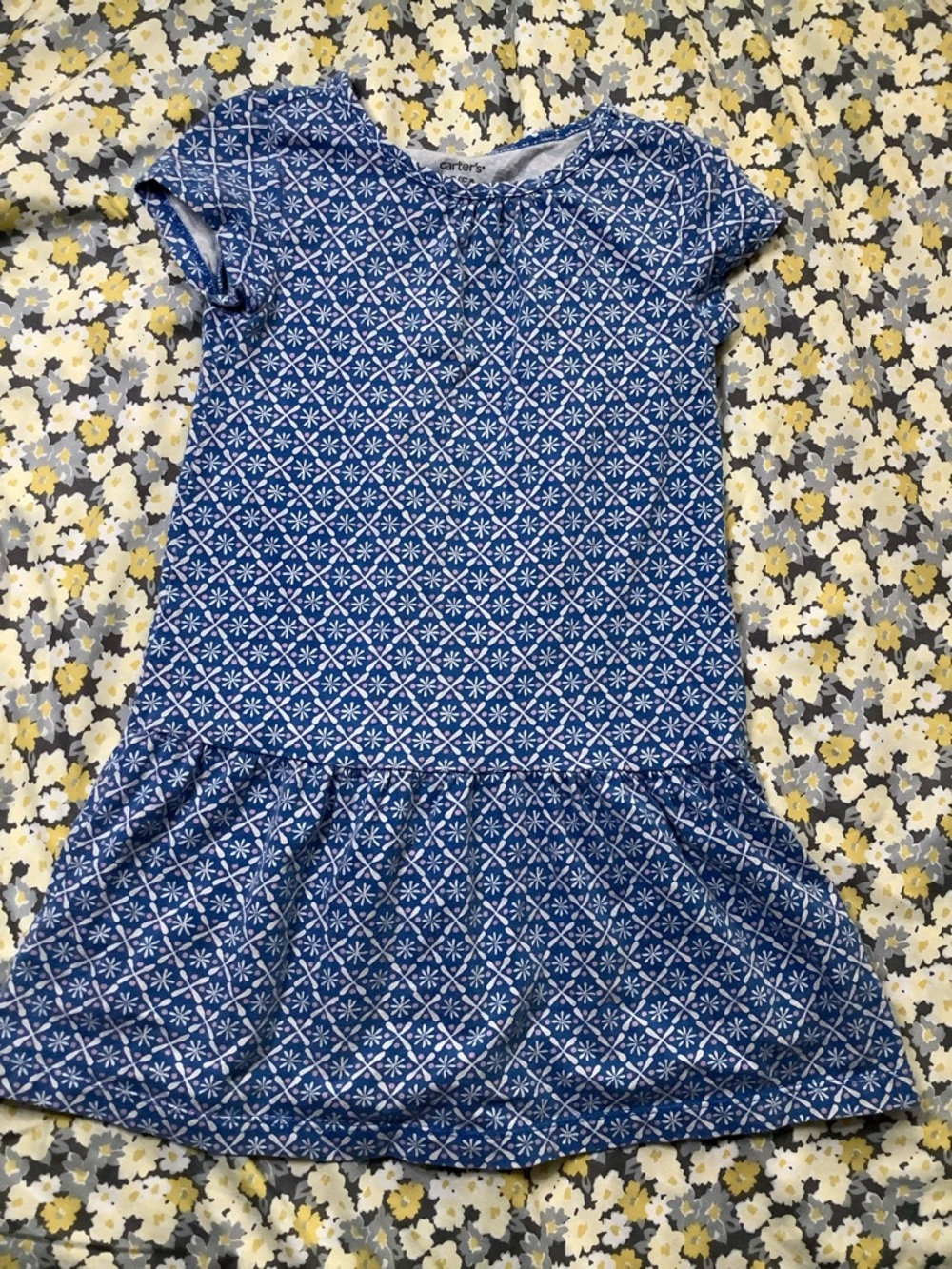 Carter's Blue Floral Geometric Dress